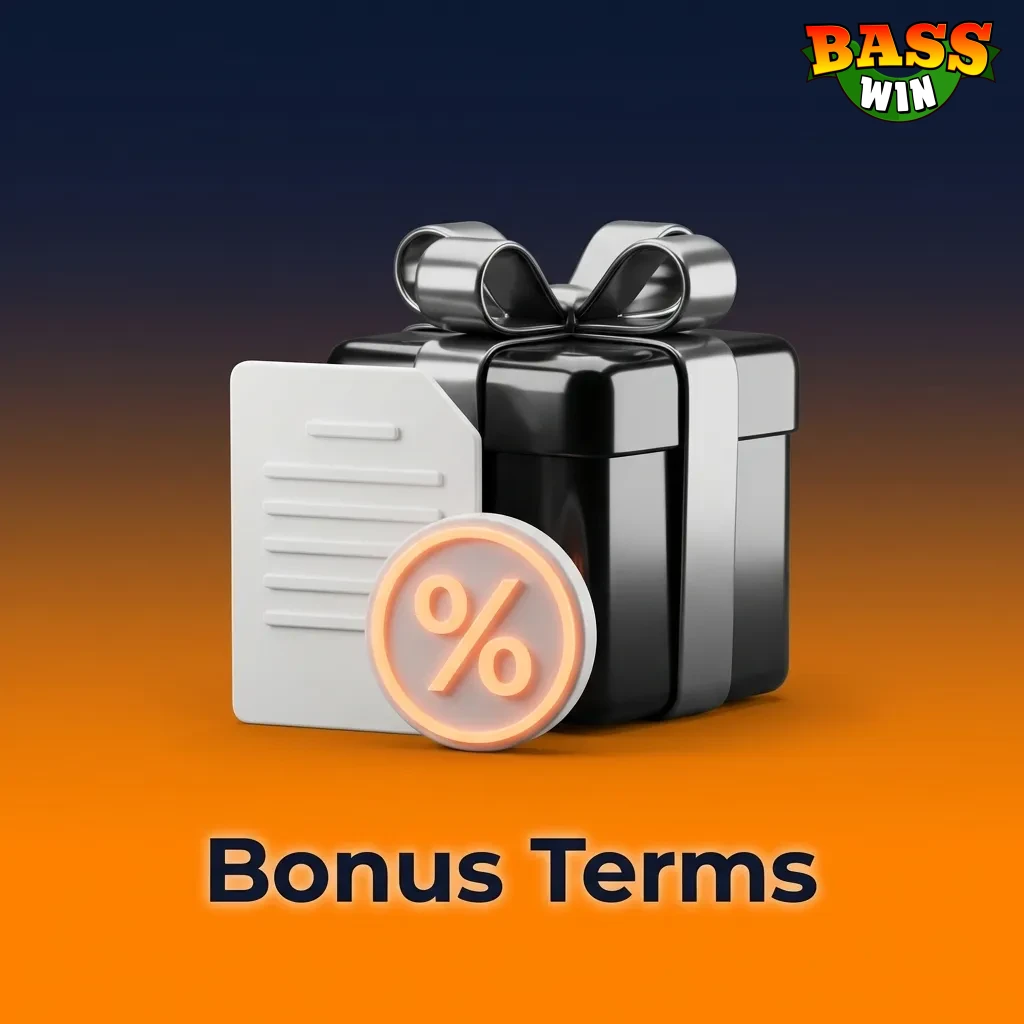 Bass Win bonus terms and conditions document outlining wagering requirements and withdrawal eligibility rules