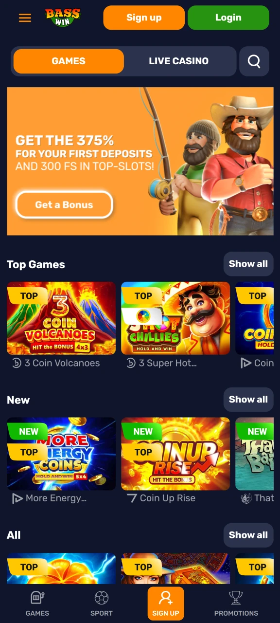 Enjoy the fast and convenient Basswin platform app.