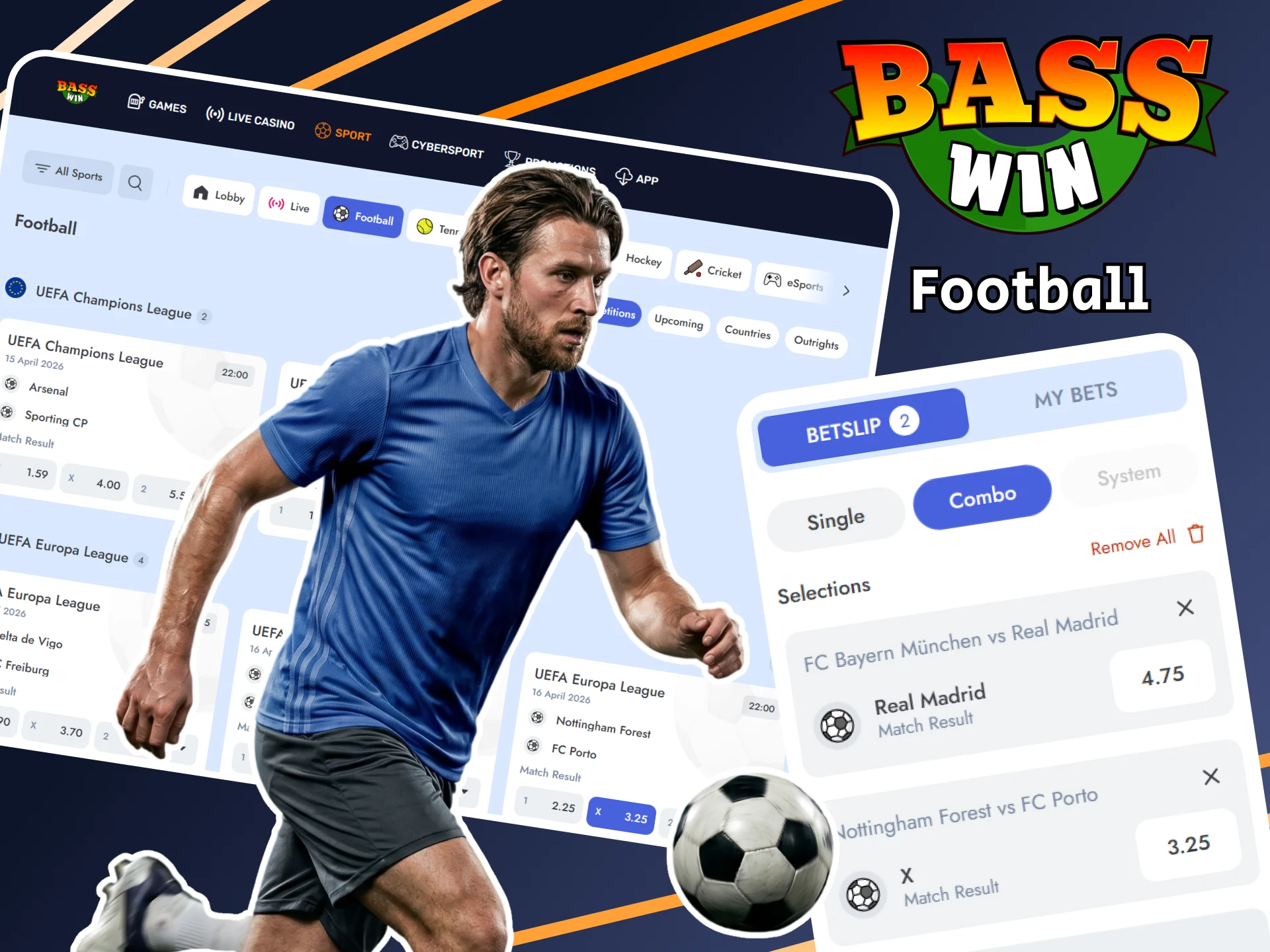 Enjoy football betting on the official Basswin platform.