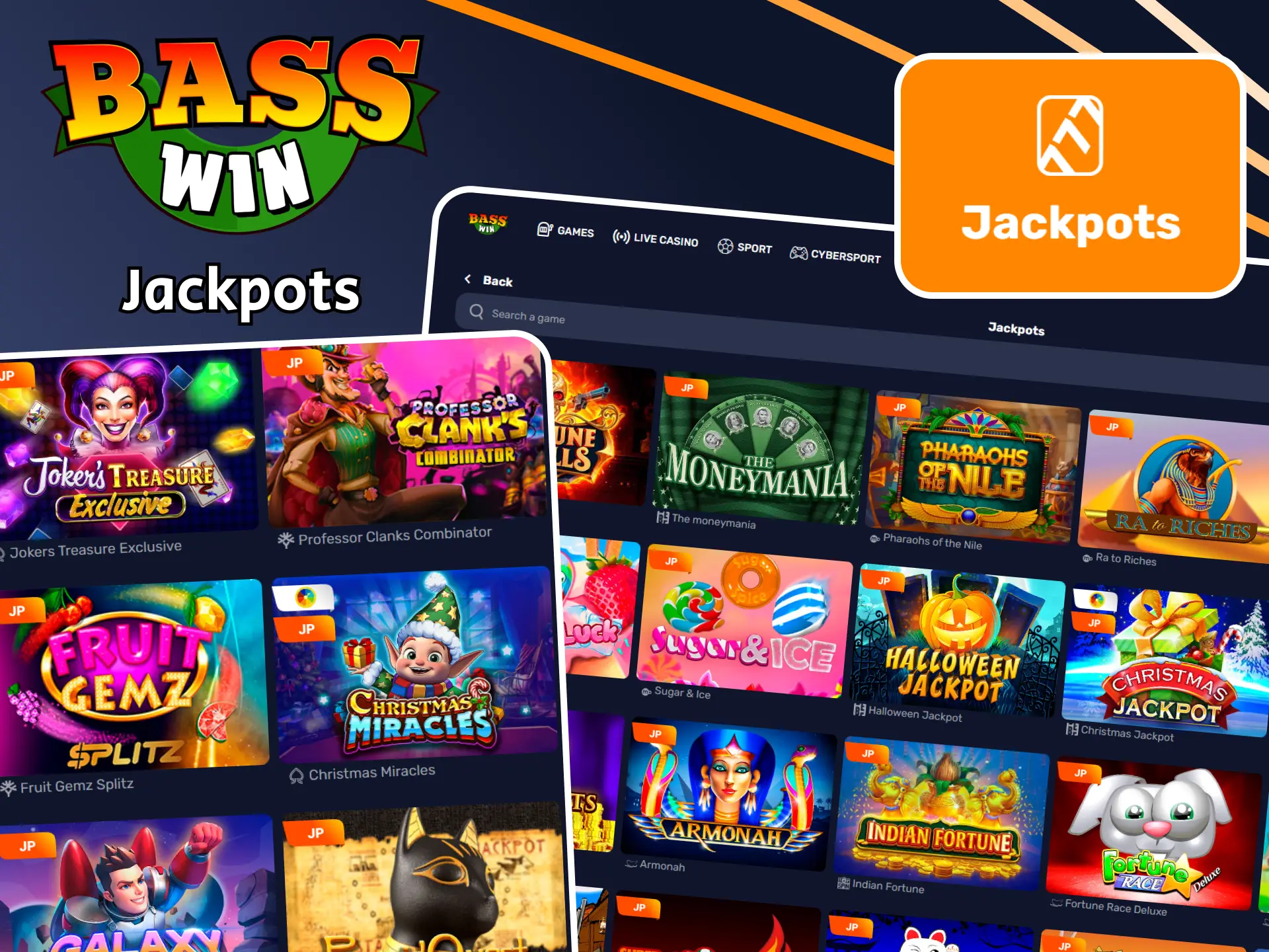 Check out all the games in the Basswin Jackpots section to figure out which one to play and win.