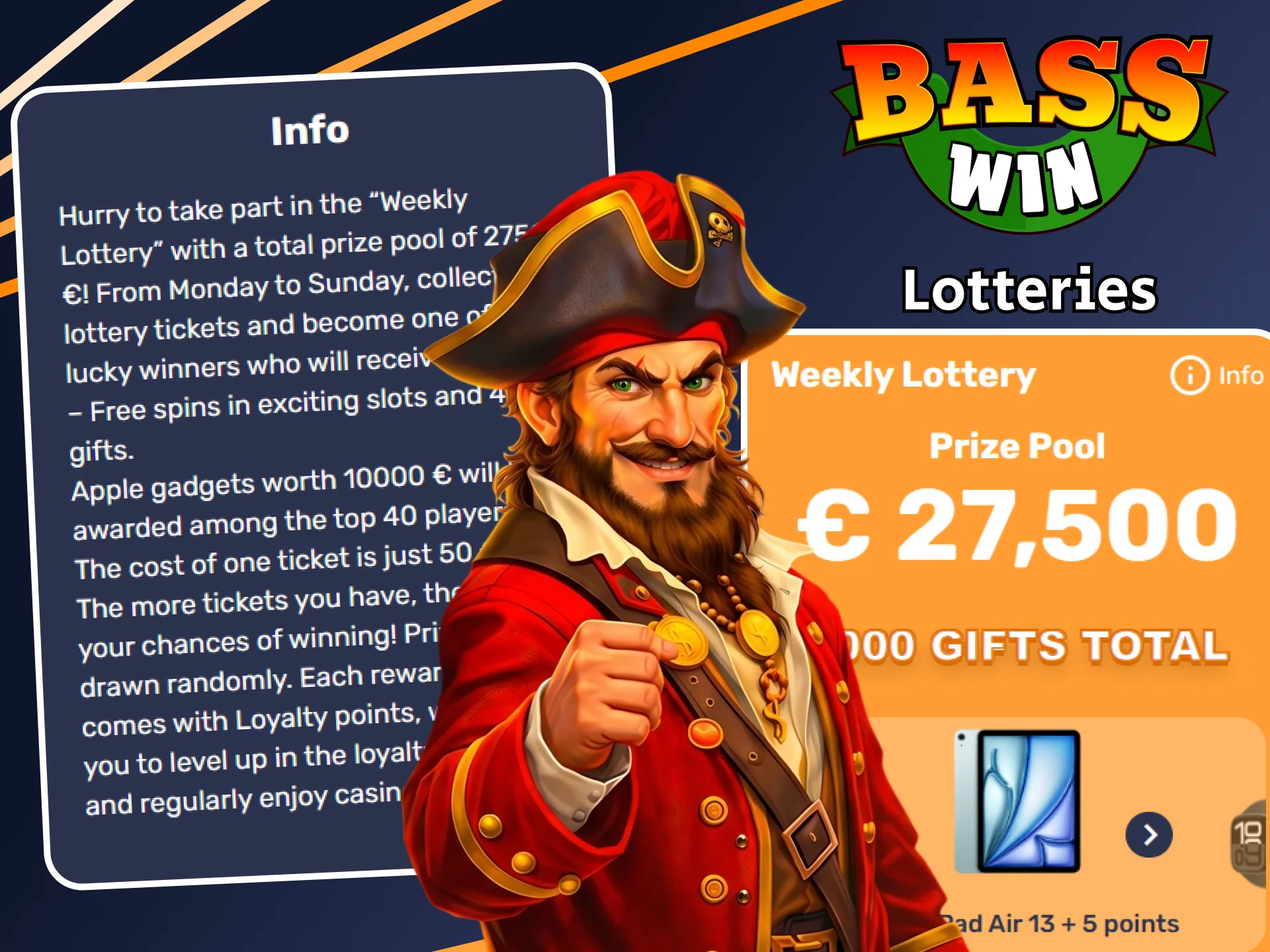 Basswin offers advantageous lotteries for players.