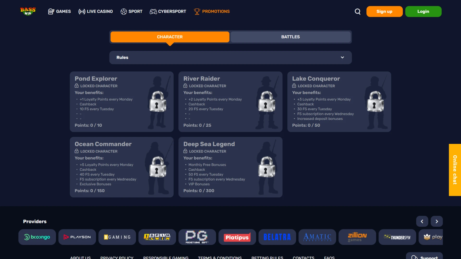 Check out what Basswin has to offer its players on the promotions page.