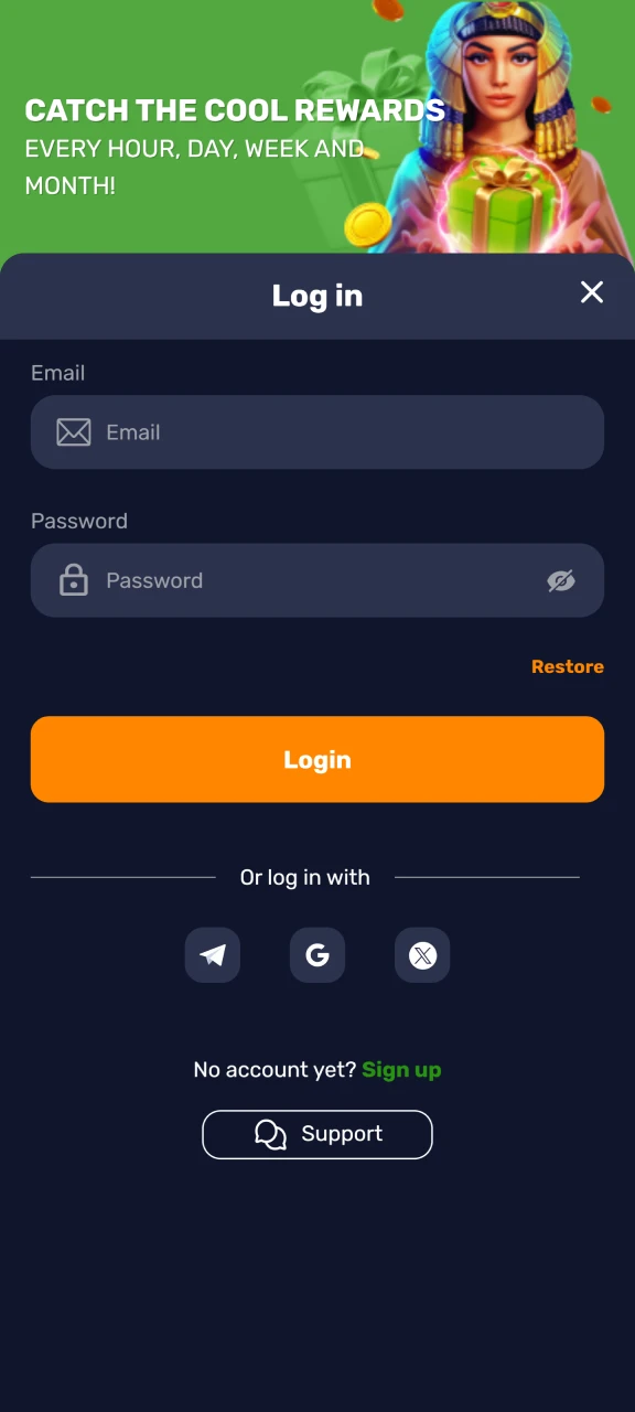Log in to your Basswin account using your login credentials.