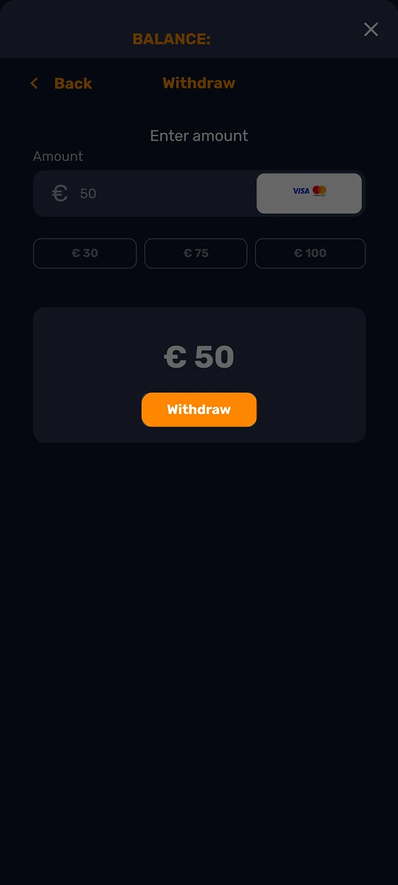 Complete your withdrawal request from Basswin.